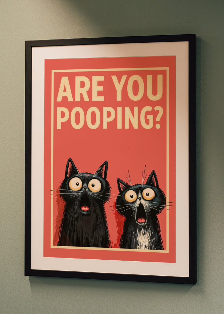 Zszokowane koty: robisz kupę?