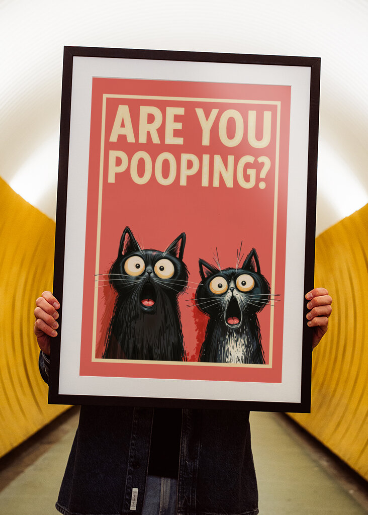 Zszokowane koty: robisz kupę?