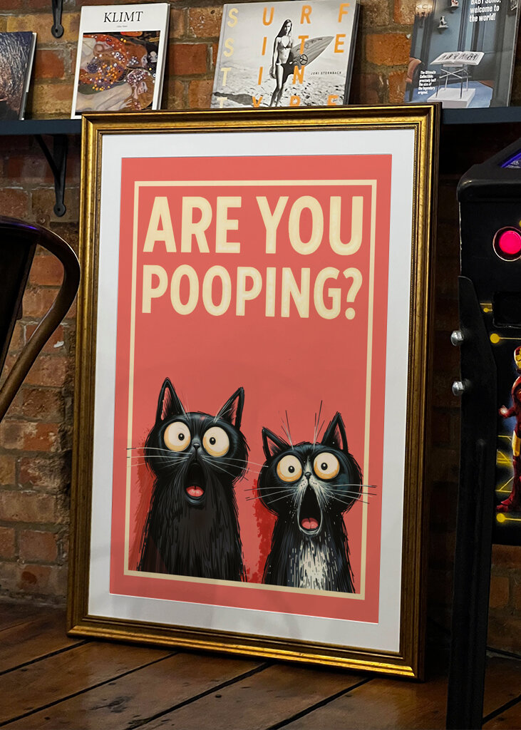 Zszokowane koty: robisz kupę?