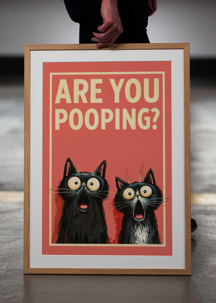 Zszokowane koty: robisz kupę?