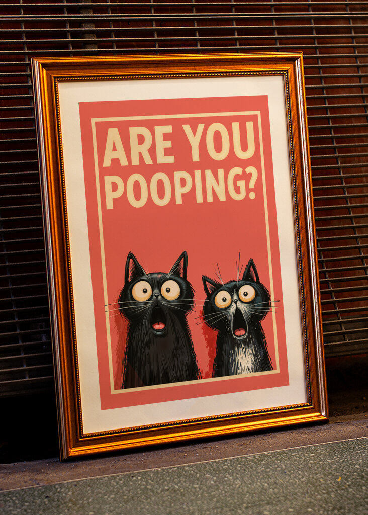 Zszokowane koty: robisz kupę?