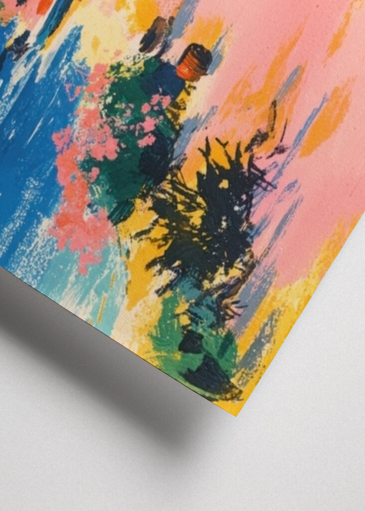 Färgglad kustby retro