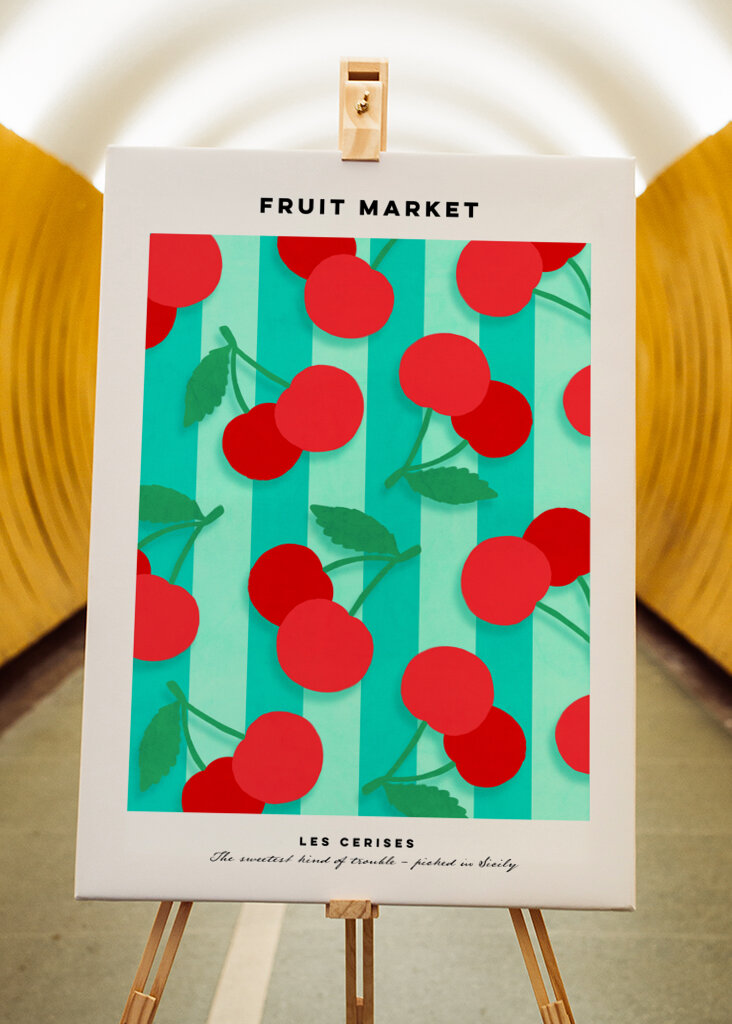 Les Cerises Fruit Market Art