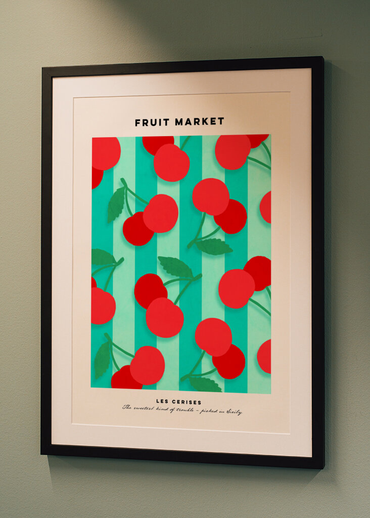 Les Cerises Fruit Market Art
