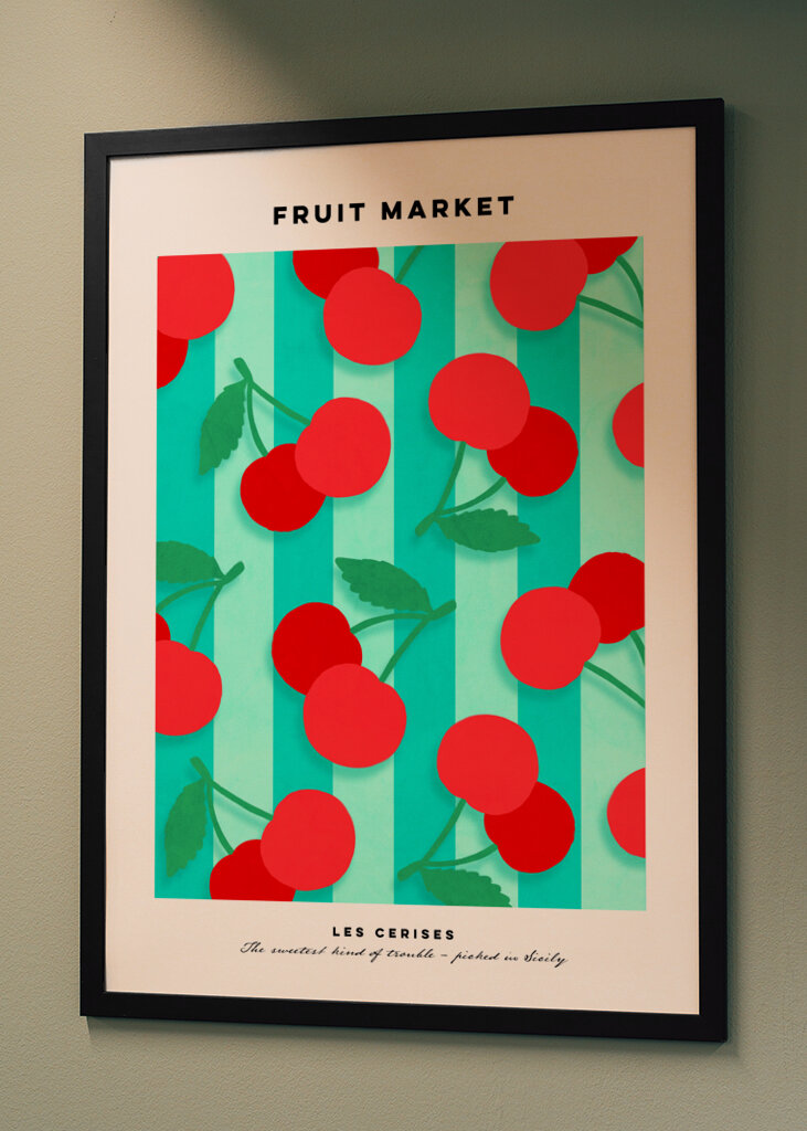 Les Cerises Fruit Market Art