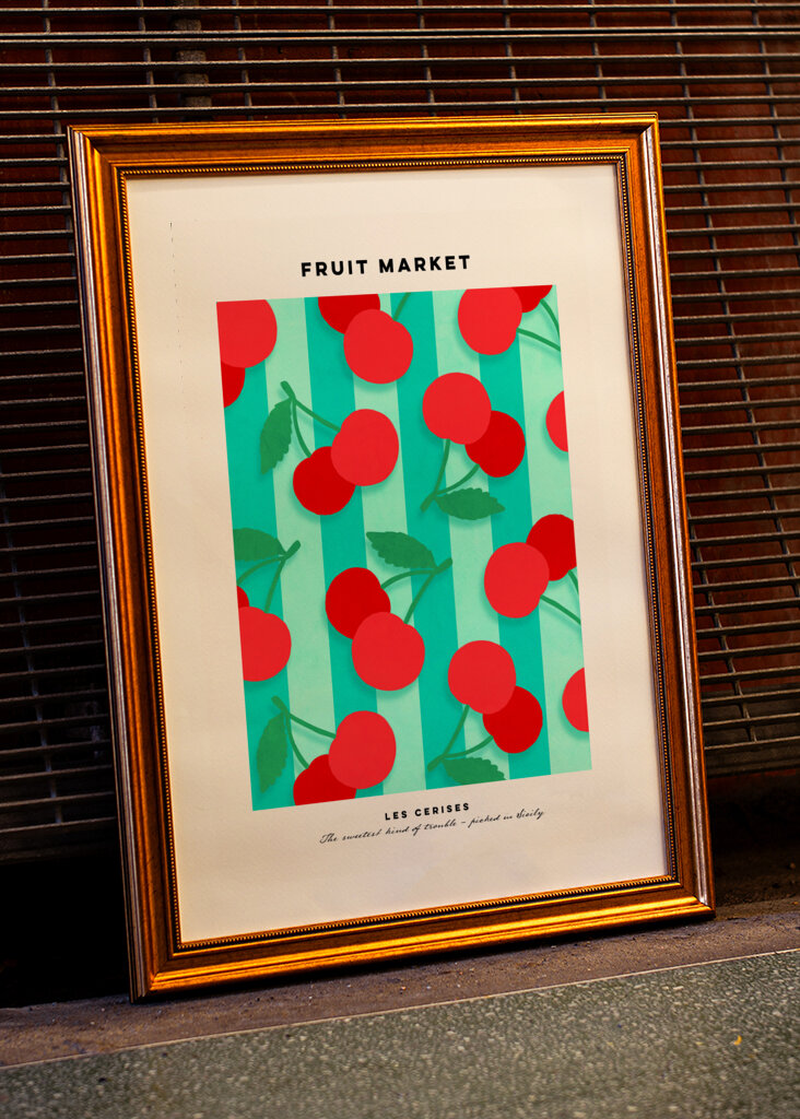 Les Cerises Fruit Market Art