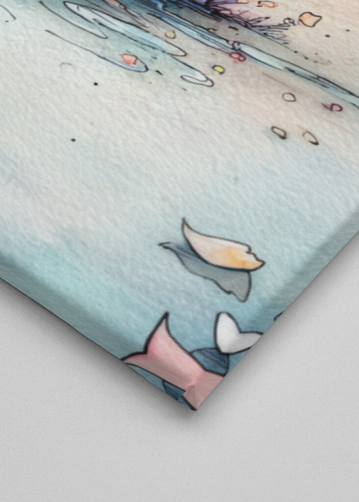 Akvarell macska a virágok között