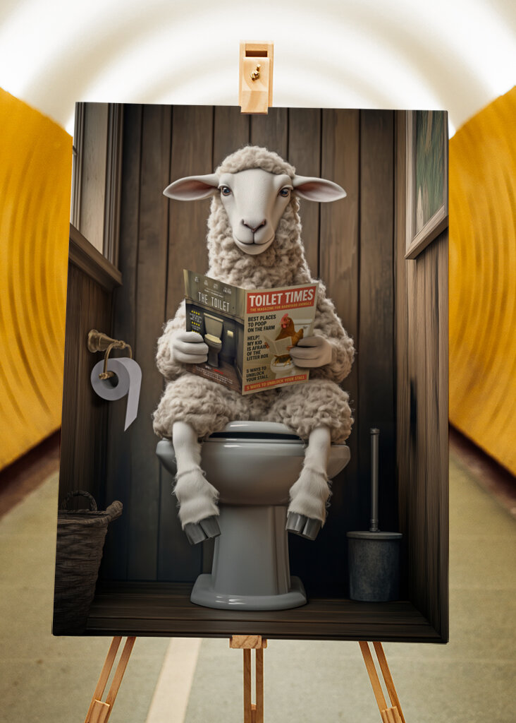 Ovejas en el retrete