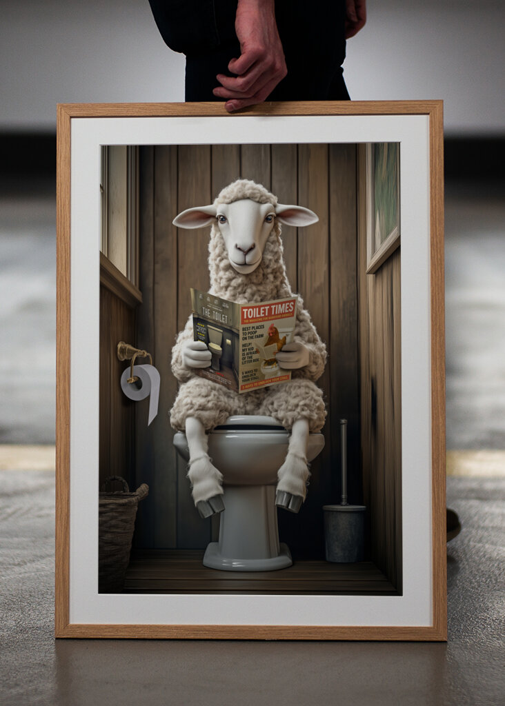 Ovejas en el retrete