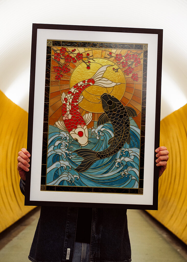 Koi Fish Stained Glass  