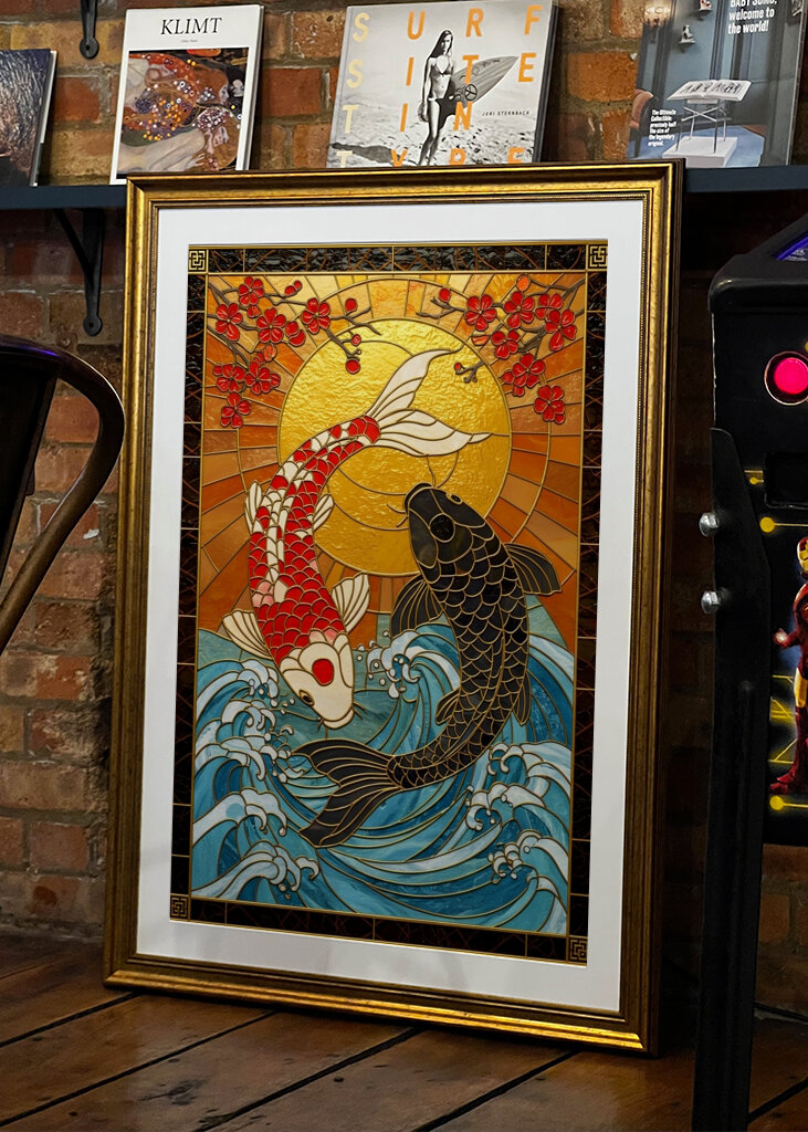 Koi Fish Stained Glass  