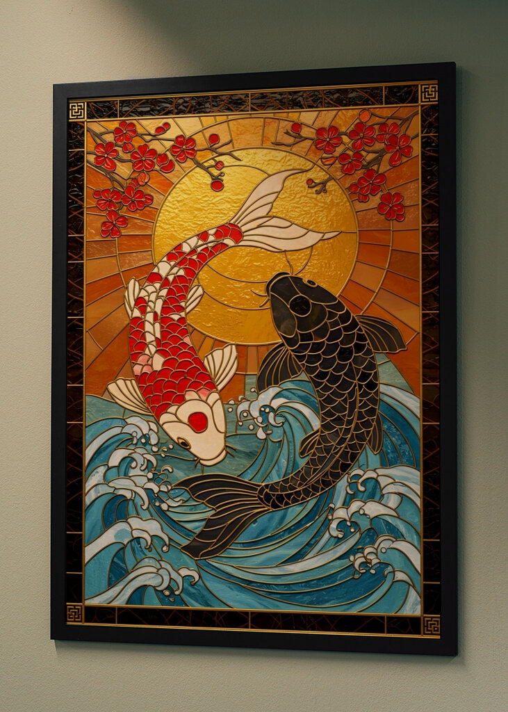 Koi Fish Stained Glass  