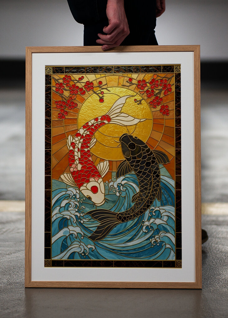 Koi Fish Stained Glass  