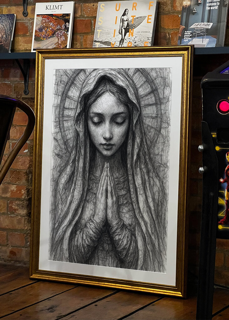 Praying girl drawing