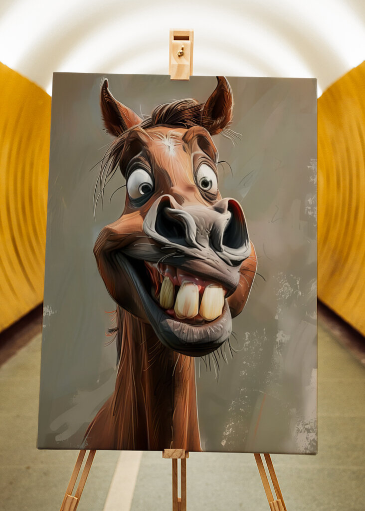 Kreslený portrét koňa 