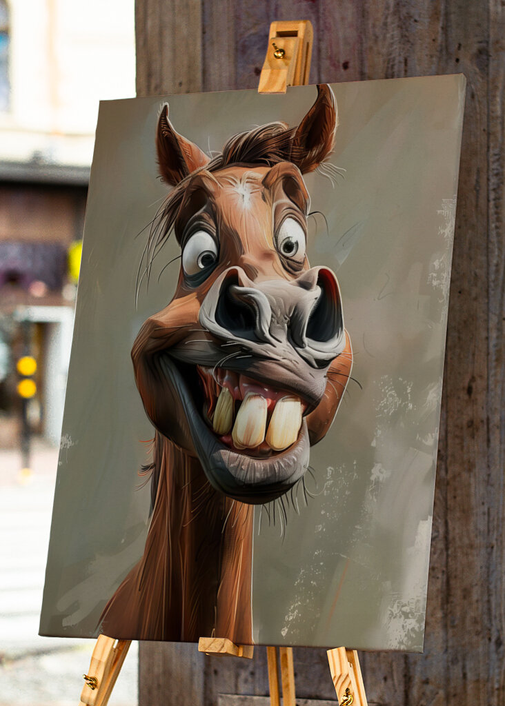 Kreslený portrét koňa 