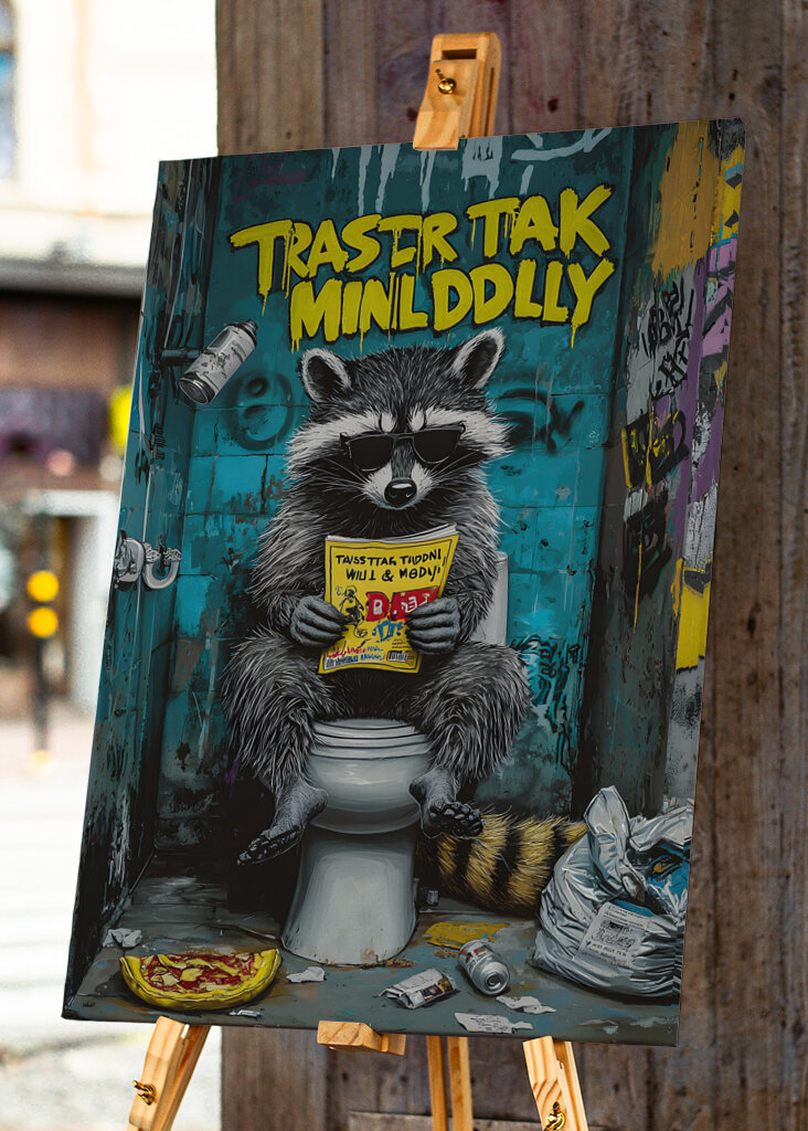 Drôle de toilette raton laveur 