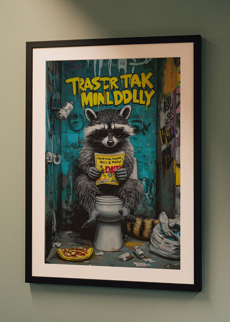 Drôle de toilette raton laveur 