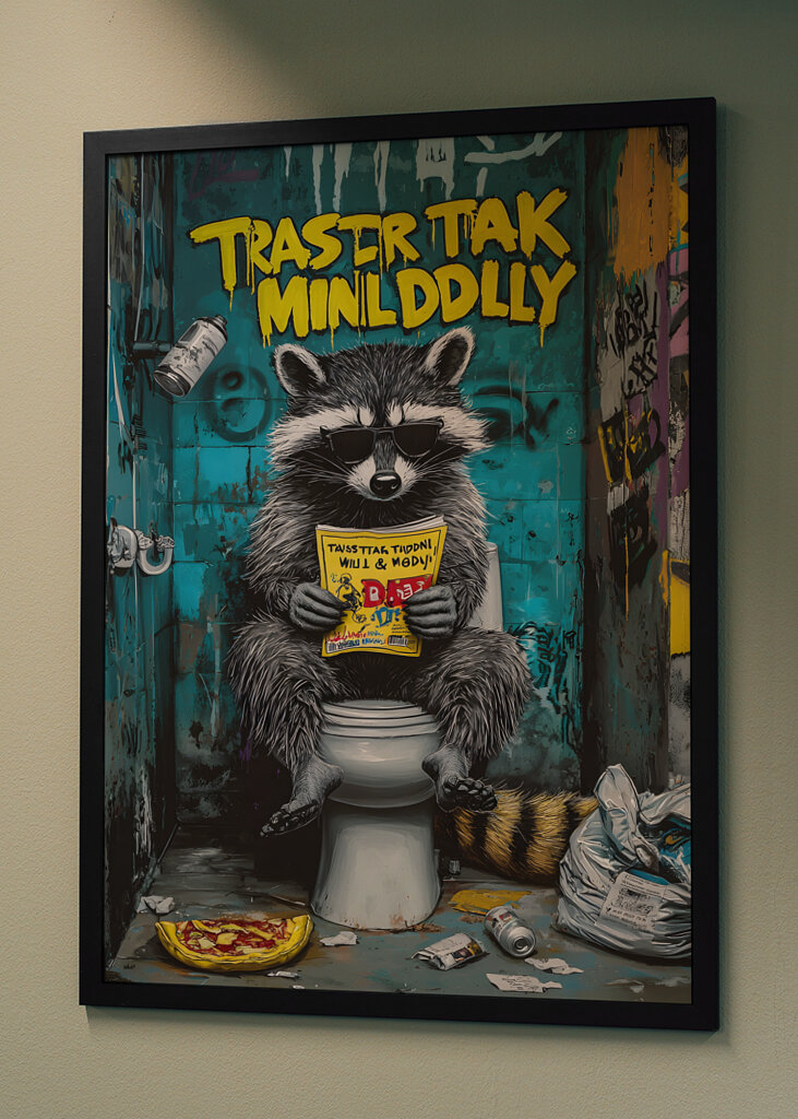 Drôle de toilette raton laveur 