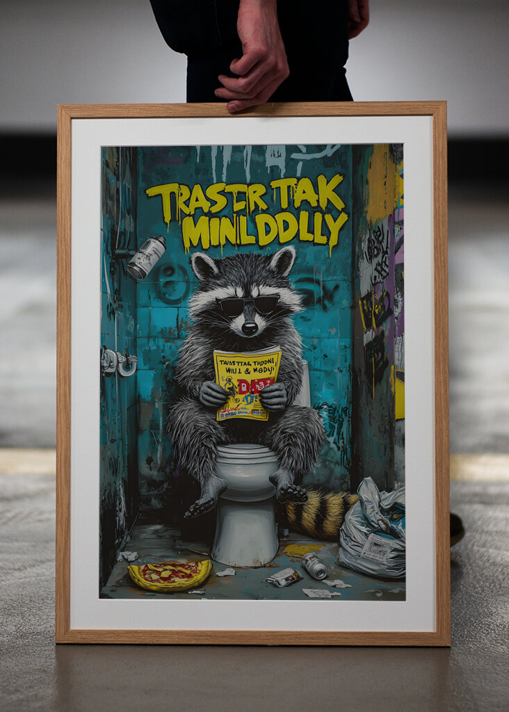 Drôle de toilette raton laveur 