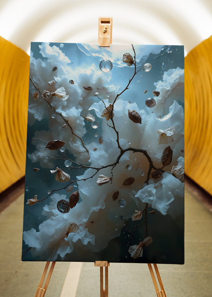 Abstrakt foto hvid og blå