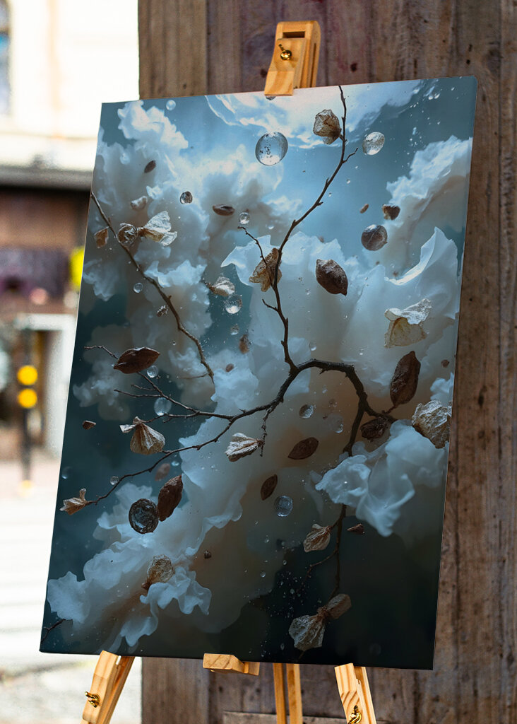 Abstrakt foto hvid og blå