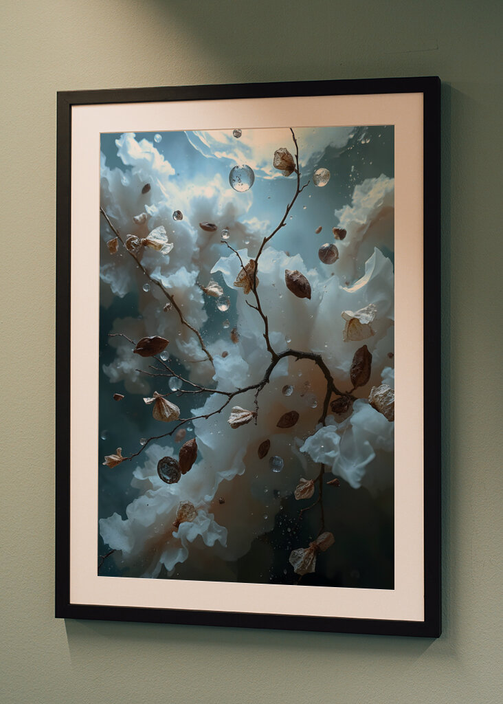 Abstrakt foto hvid og blå