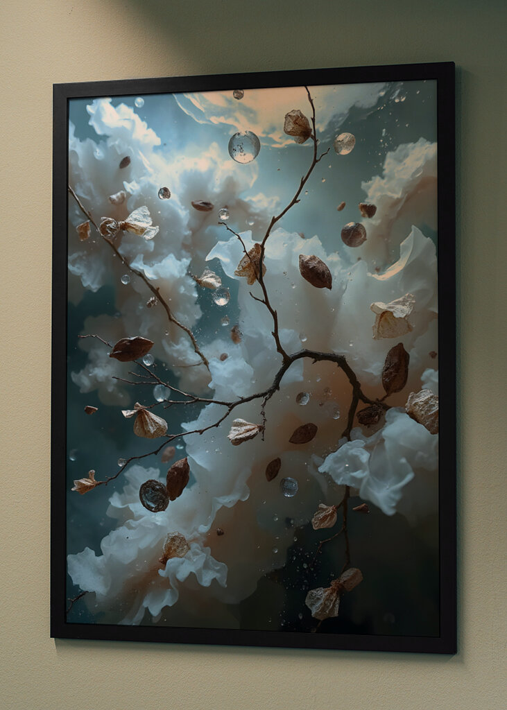 Abstrakt foto hvid og blå