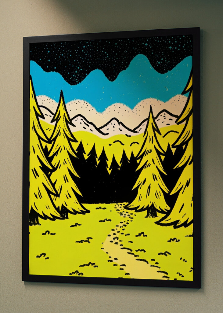 Green pine tree landscape 