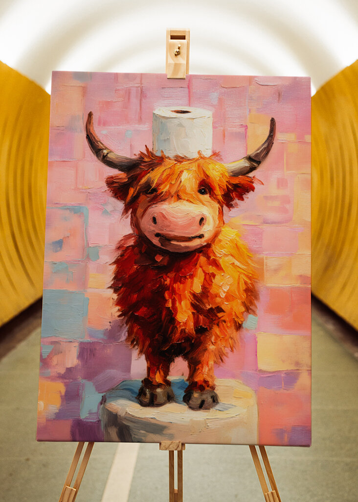 Highland cow roll holder