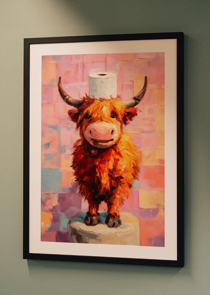 Highland cow roll holder