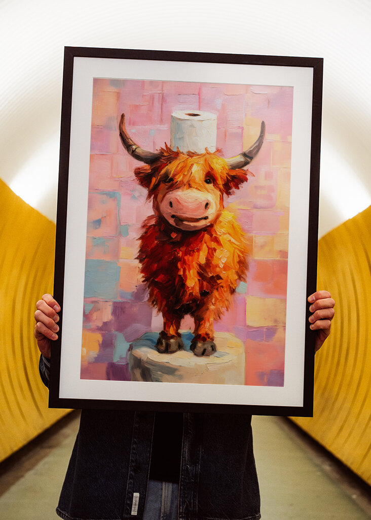 Highland cow roll holder