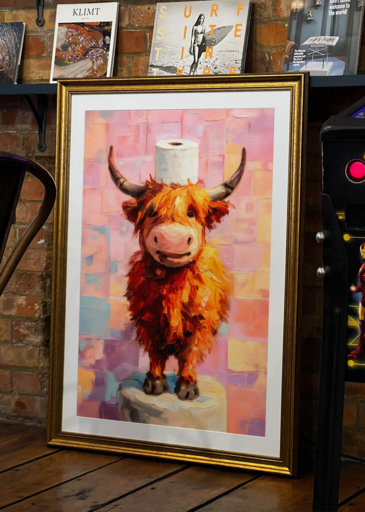 Highland cow roll holder