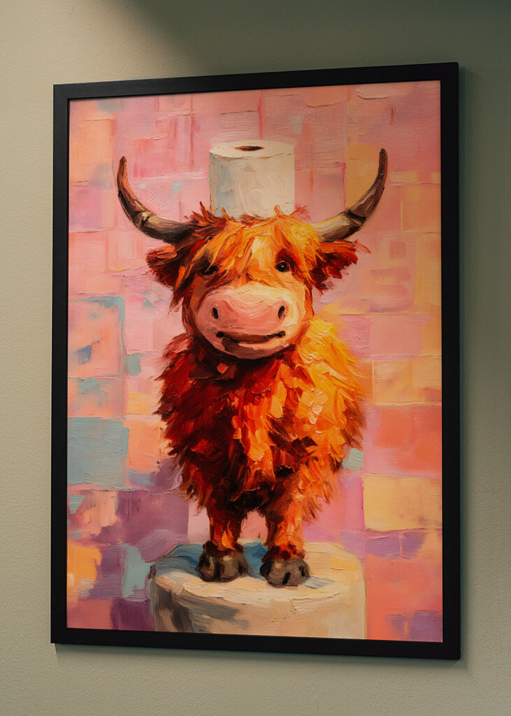 Highland cow roll holder