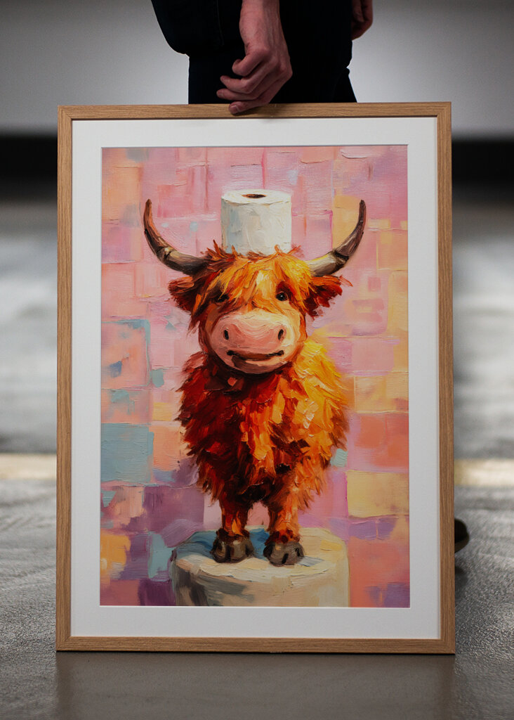 Highland cow roll holder