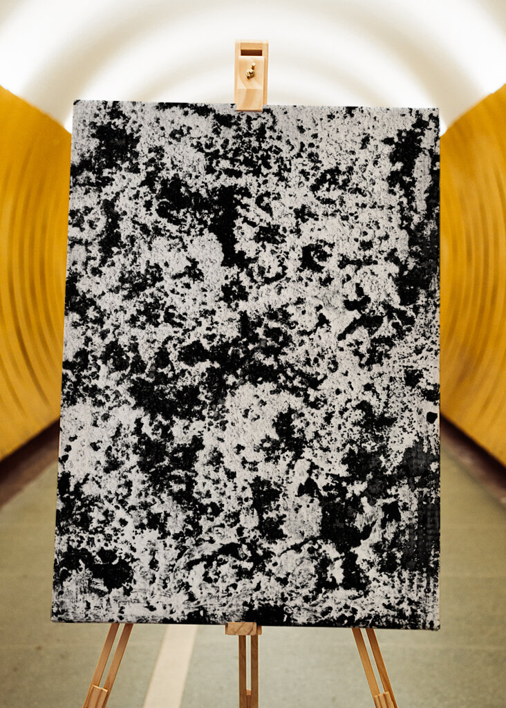 Arte abstrata em escala de cinza #5