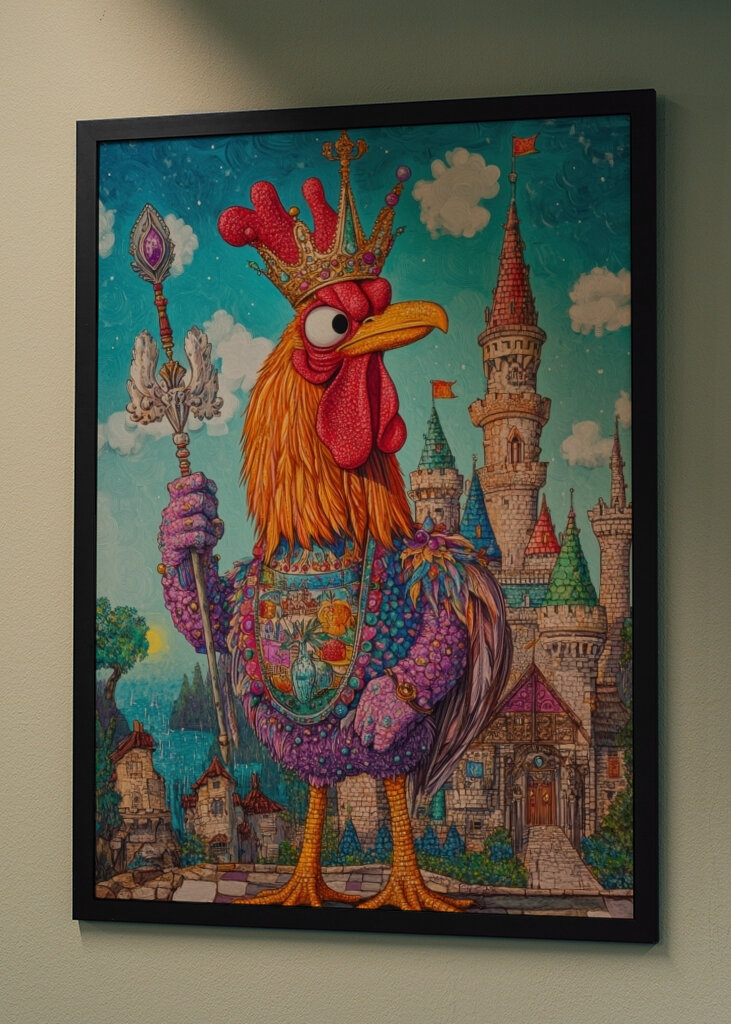 King Rooster in Royal Regalia