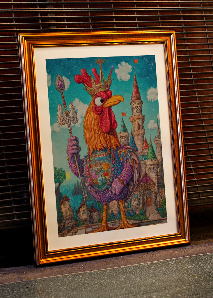 King Rooster in Royal Regalia