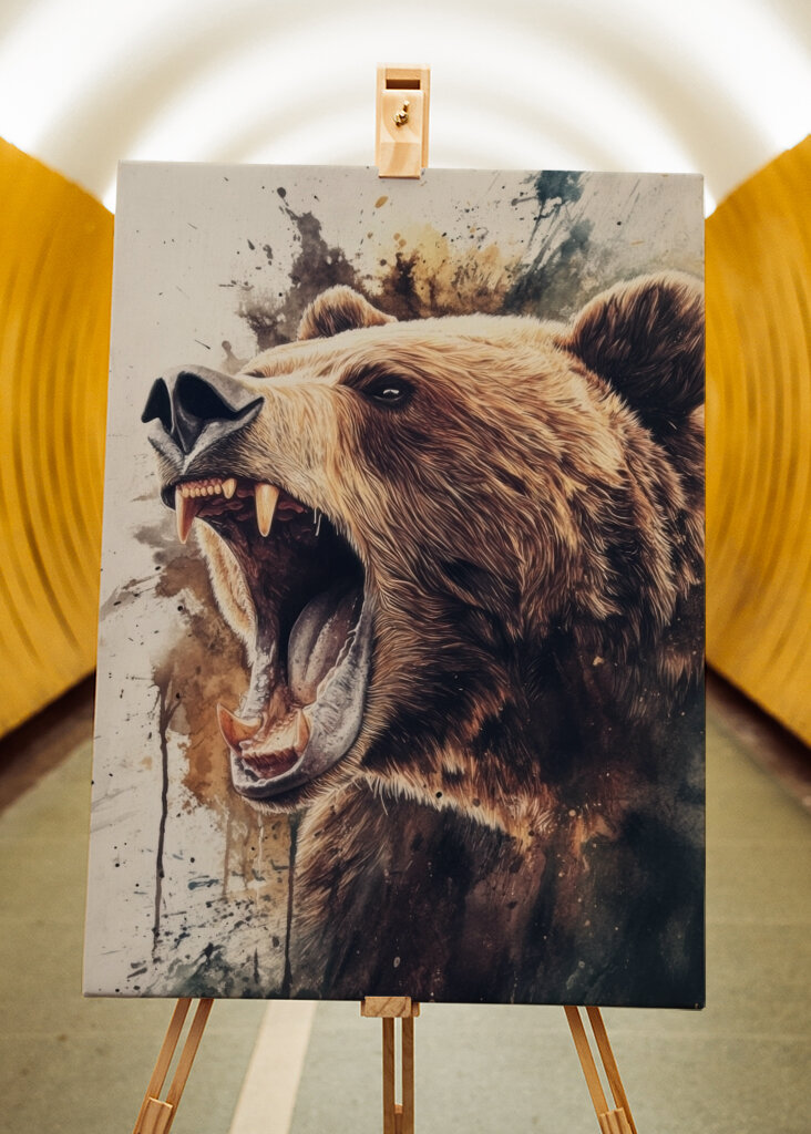 Roaring Grizzly Bear