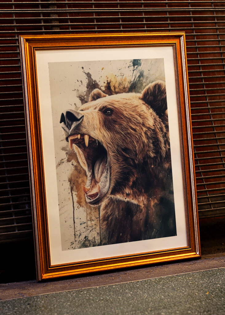 Roaring Grizzly Bear