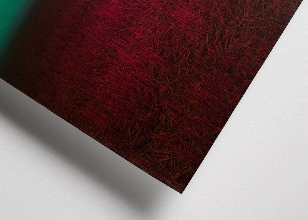 Red field under blue sky