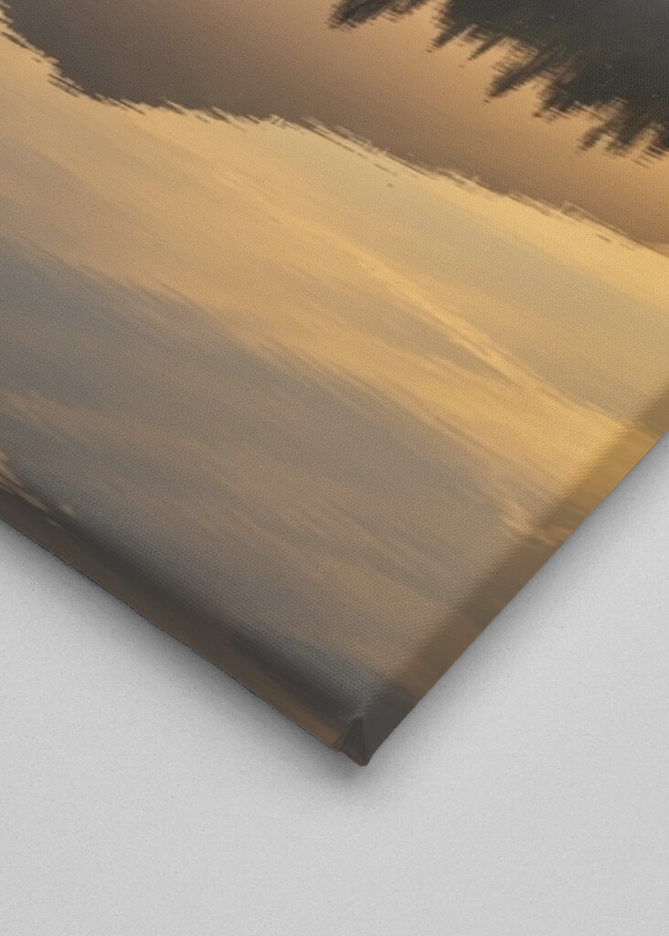 Sunrise Misty Forest Lake