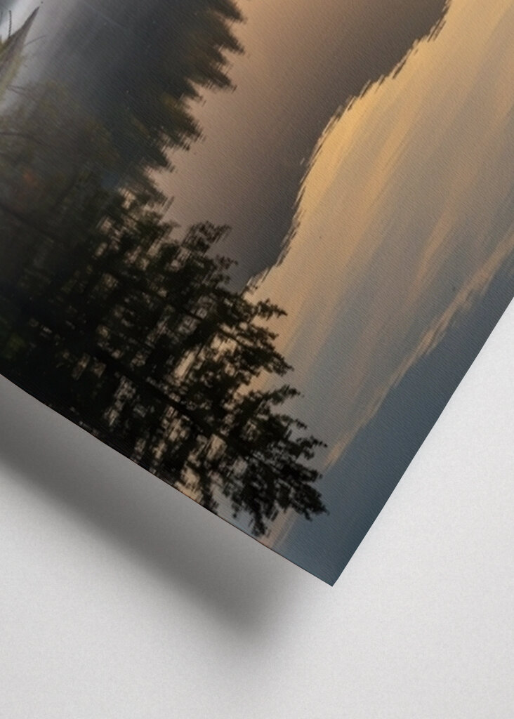 Sunrise Misty Forest Lake