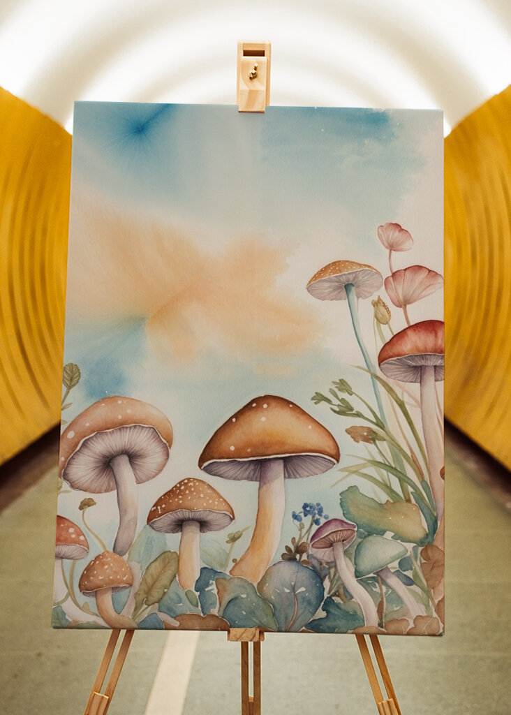 Akvarelové houby v přírodě