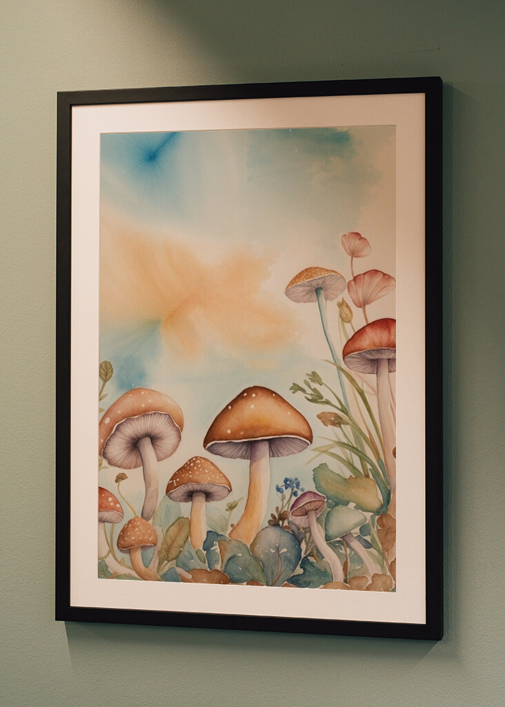Akvarelové houby v přírodě