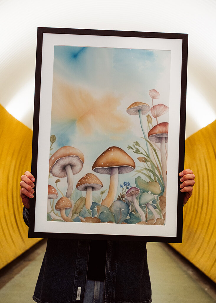 Akvarelové houby v přírodě