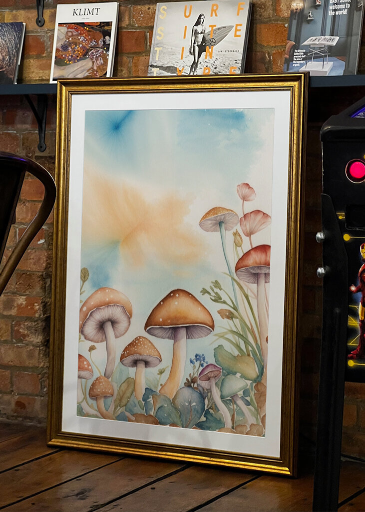 Akvarelové houby v přírodě