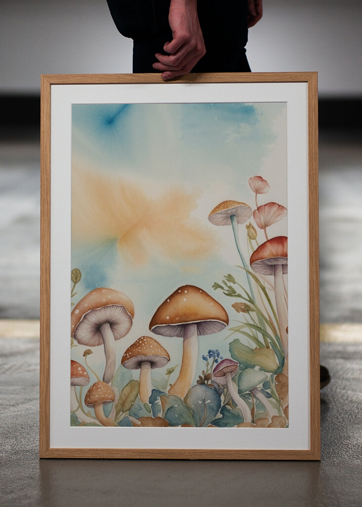 Akvarelové houby v přírodě