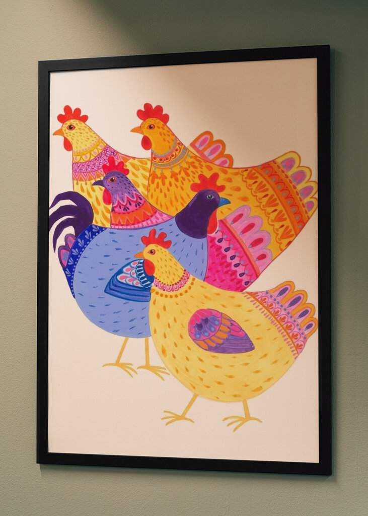 Colorful Hen Parade
