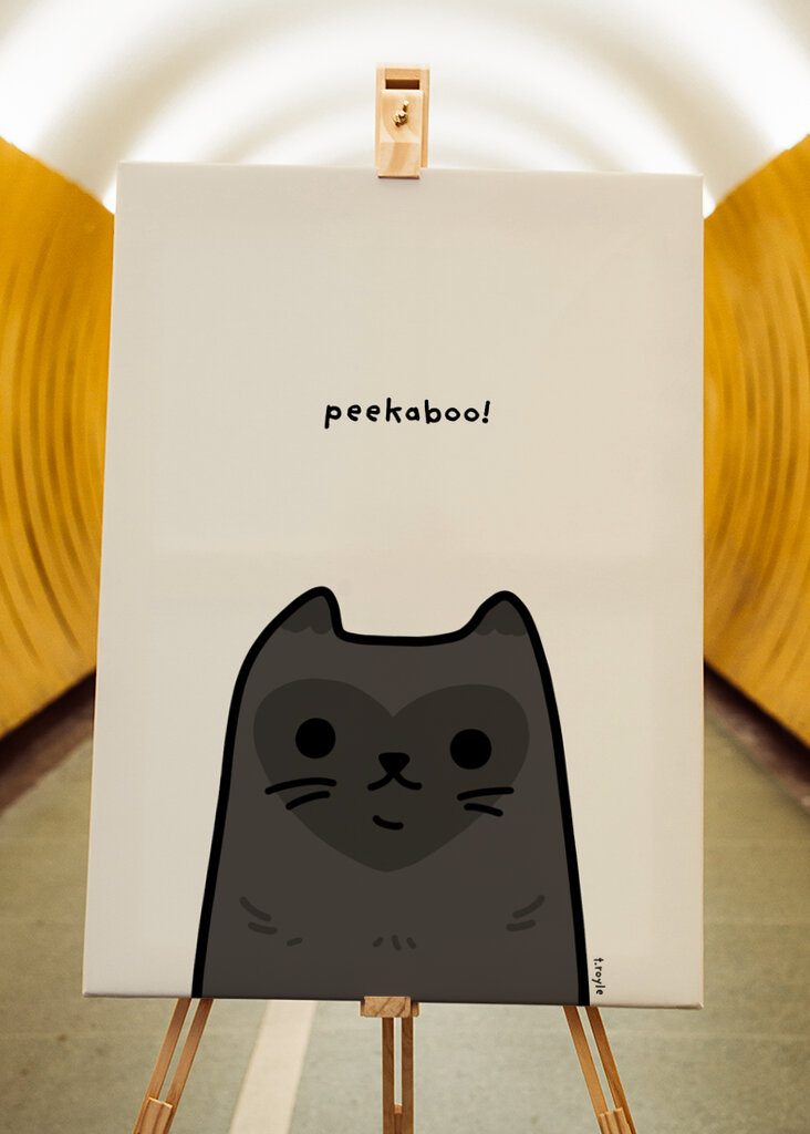 Black Cat With A Heart-Shaped